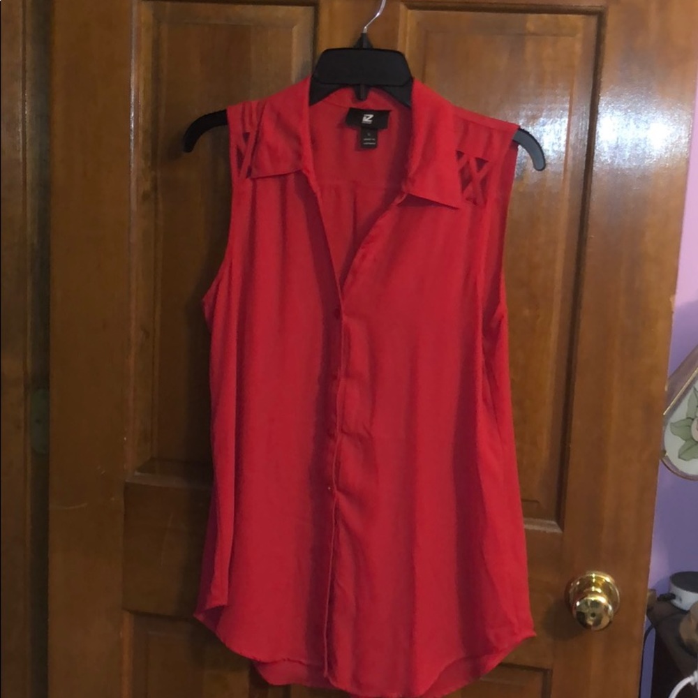 Red tank top blouse